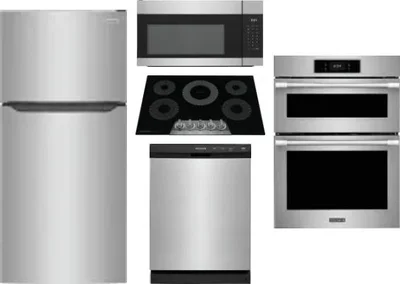 5 Piece Package Includes Refrigerator, Cooktop, Wall Oven, Microwave And Dishwasher