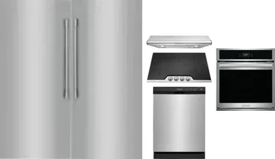 6 Piece Package Includes Refrigerator, Freezer, Cooktop, Wall Oven, Hood And Dishwasher