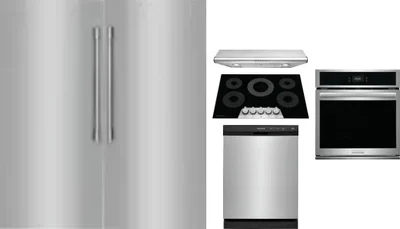 6 Piece Package Includes Refrigerator, Freezer, Cooktop, Wall Oven, Hood And Dishwasher