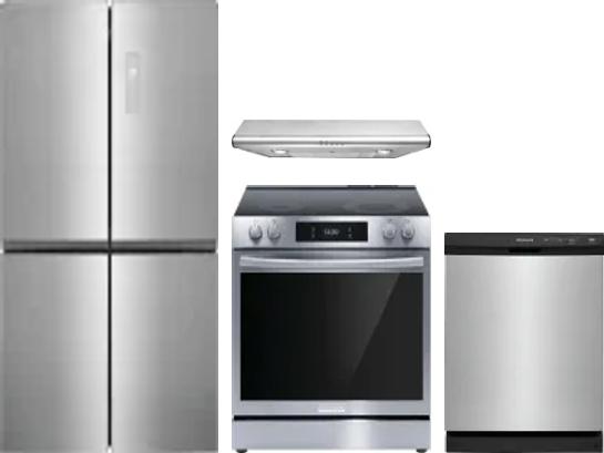 4 Piece Package Includes Refrigerator, Range, Hood And Dishwasher
