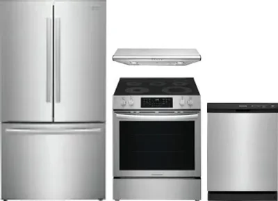 4 Piece Package Includes Refrigerator, Range, Hood And Dishwasher