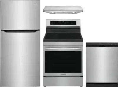 4 Piece Package Includes Refrigerator, Range, Hood And Dishwasher