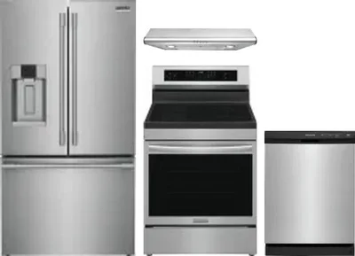 4 Piece Package Includes Refrigerator, Range, Hood And Dishwasher