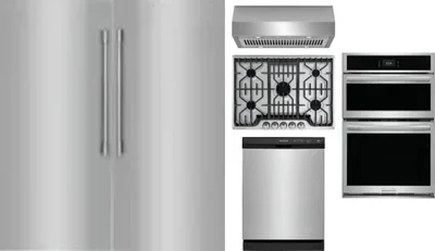 6 Piece Package Includes Refrigerator, Freezer, Cooktop, Wall Oven, Hood And Dishwasher
