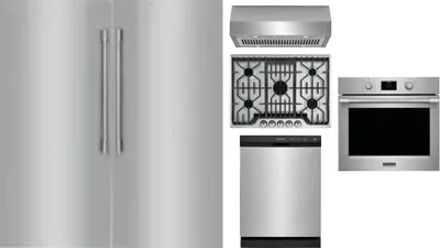 6 Piece Package Includes Refrigerator, Freezer, Cooktop, Wall Oven, Hood And Dishwasher