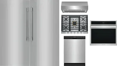 6 Piece Package Includes Refrigerator, Freezer, Cooktop, Wall Oven, Hood And Dishwasher