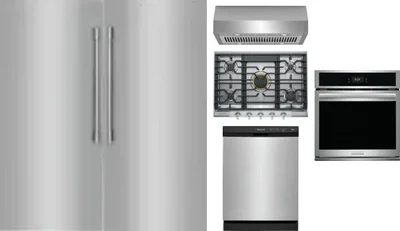 6 Piece Package Includes Refrigerator, Freezer, Cooktop, Wall Oven, Hood And Dishwasher