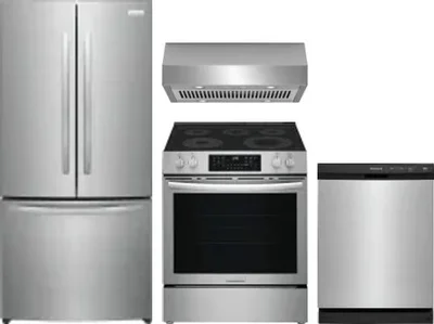 4 Piece Package Includes Refrigerator, Range, Hood And Dishwasher