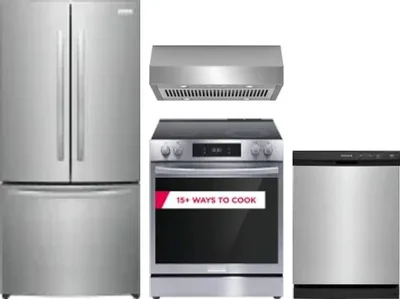 4 Piece Package Includes Refrigerator, Range, Hood And Dishwasher
