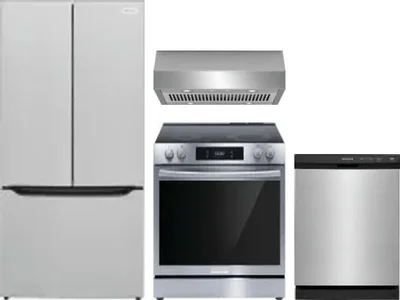 4 Piece Package Includes Refrigerator, Range, Hood And Dishwasher