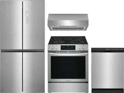 4 Piece Package Includes Refrigerator, Range, Hood And Dishwasher