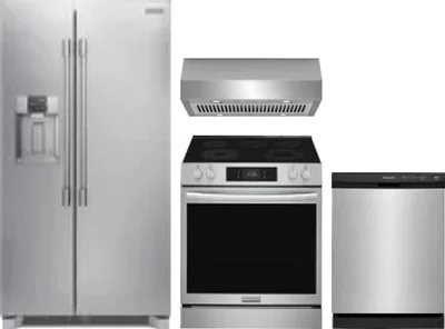 4 Piece Package Includes Refrigerator, Range, Hood And Dishwasher
