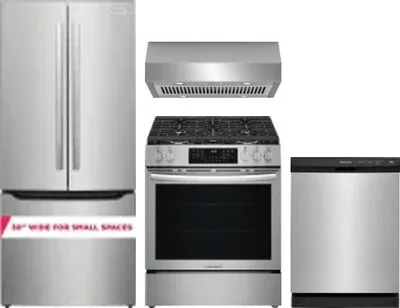 4 Piece Package Includes Refrigerator, Range, Hood And Dishwasher