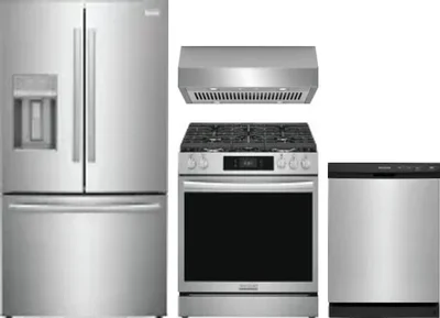 4 Piece Package Includes Refrigerator, Range, Hood And Dishwasher