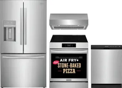 4 Piece Package Includes Refrigerator, Range, Hood And Dishwasher