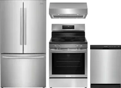 4 Piece Package Includes Refrigerator, Range, Hood And Dishwasher