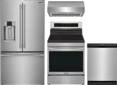 4 Piece Package Includes Refrigerator, Range, Hood And Dishwasher