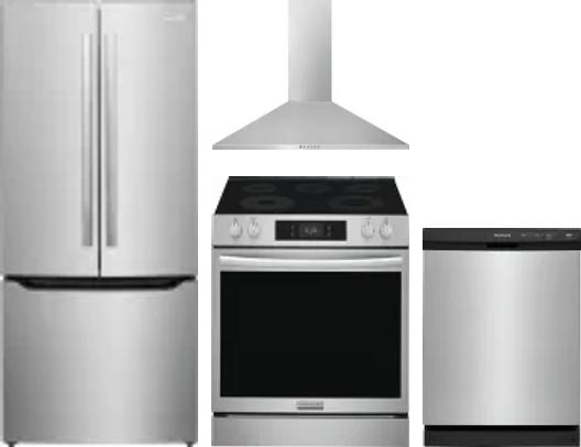 4 Piece Package Includes Refrigerator, Range, Hood And Dishwasher
