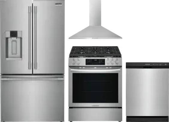 4 Piece Package Includes Refrigerator, Range, Hood And Dishwasher