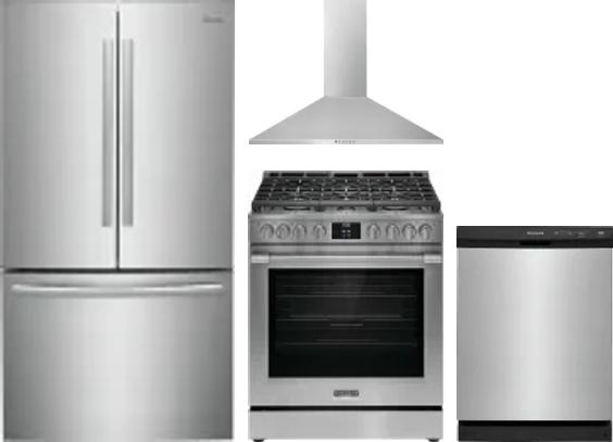 4 Piece Package Includes Refrigerator, Range, Hood And Dishwasher