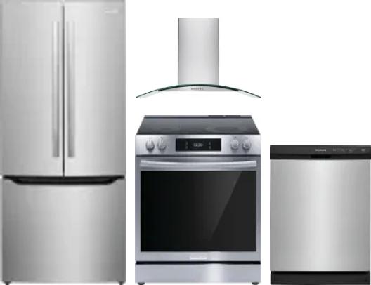 4 Piece Package Includes Refrigerator, Range, Hood And Dishwasher