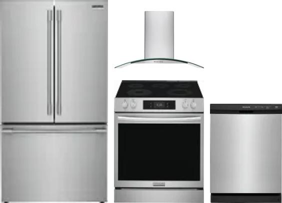 4 Piece Package Includes Refrigerator, Range, Hood And Dishwasher