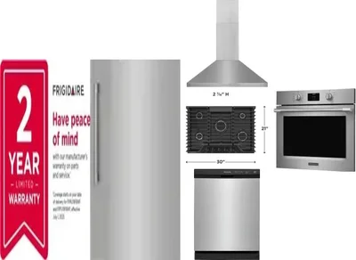 6 Piece Package Includes Refrigerator, Freezer, Cooktop, Wall Oven, Hood And Dishwasher