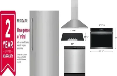 6 Piece Package Includes Refrigerator, Freezer, Cooktop, Wall Oven, Hood And Dishwasher