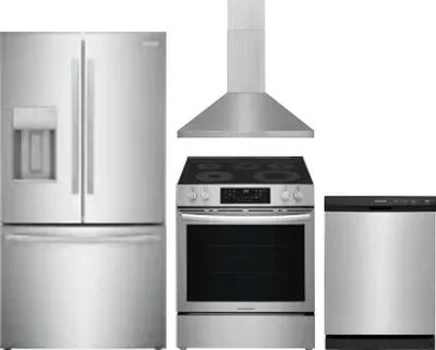 4 Piece Package Includes Refrigerator, Range, Hood And Dishwasher