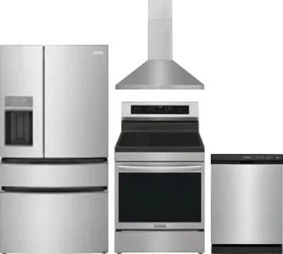 4 Piece Package Includes Refrigerator, Range, Hood And Dishwasher