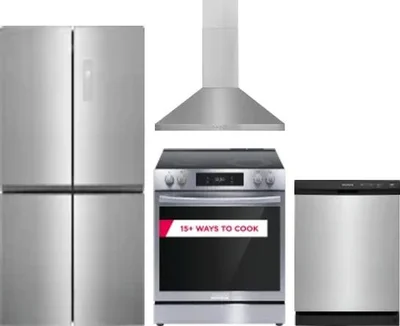 4 Piece Package Includes Refrigerator, Range, Hood And Dishwasher