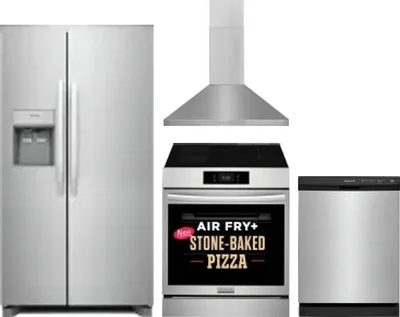 4 Piece Package Includes Refrigerator, Range, Hood And Dishwasher