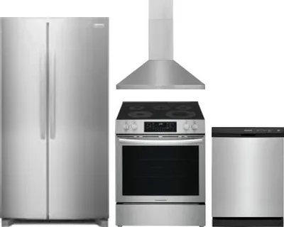 4 Piece Package Includes Refrigerator, Range, Hood And Dishwasher