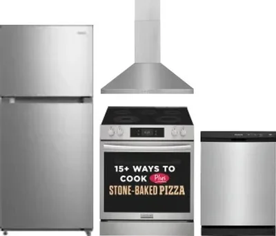 4 Piece Package Includes Refrigerator, Range, Hood And Dishwasher