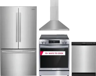 4 Piece Package Includes Refrigerator, Range, Hood And Dishwasher