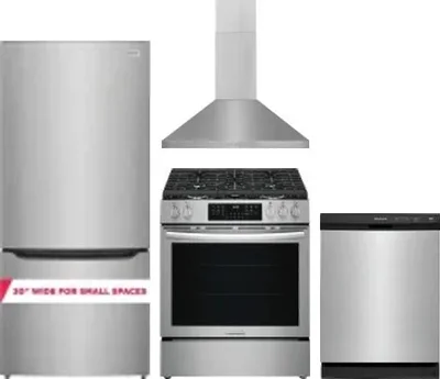 4 Piece Package Includes Refrigerator, Range, Hood And Dishwasher