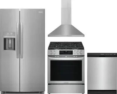 4 Piece Package Includes Refrigerator, Range, Hood And Dishwasher