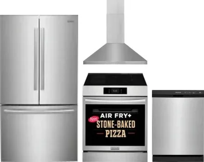 4 Piece Package Includes Refrigerator, Range, Hood And Dishwasher