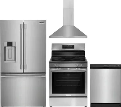 4 Piece Package Includes Refrigerator, Range, Hood And Dishwasher