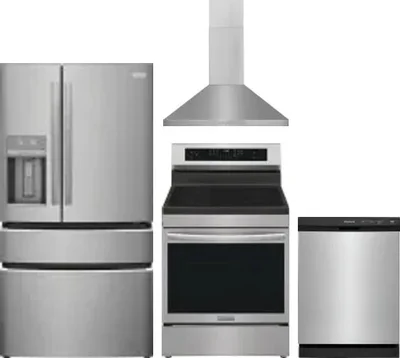 4 Piece Package Includes Refrigerator, Range, Hood And Dishwasher