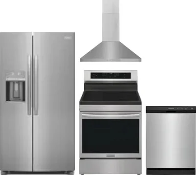 4 Piece Package Includes Refrigerator, Range, Hood And Dishwasher