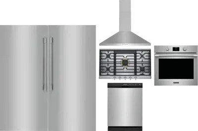 6 Piece Package Includes Refrigerator, Freezer, Cooktop, Wall Oven, Hood And Dishwasher