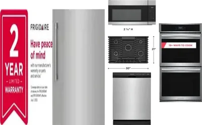 6 Piece Package Includes Refrigerator, Freezer, Cooktop, Wall Oven, Microwave And Dishwasher