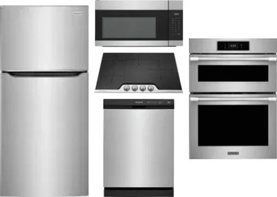 5 Piece Package Includes Refrigerator, Cooktop, Wall Oven, Microwave And Dishwasher