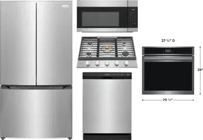 5 Piece Package Includes Refrigerator, Cooktop, Wall Oven, Microwave And Dishwasher