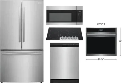 5 Piece Package Includes Refrigerator, Cooktop, Wall Oven, Microwave And Dishwasher