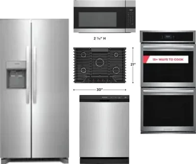 5 Piece Package Includes Refrigerator, Cooktop, Wall Oven, Microwave And Dishwasher