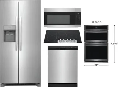 5 Piece Package Includes Refrigerator, Cooktop, Wall Oven, Microwave And Dishwasher