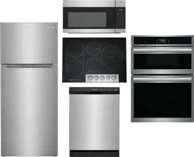 5 Piece Package Includes Refrigerator, Cooktop, Wall Oven, Microwave And Dishwasher