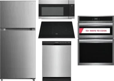 5 Piece Package Includes Refrigerator, Cooktop, Wall Oven, Microwave And Dishwasher